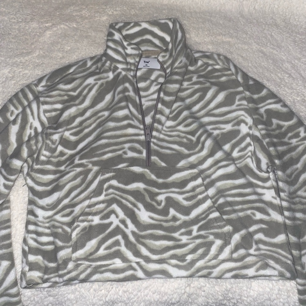 Aritzia, TNA polar fleece cropped, zip up
